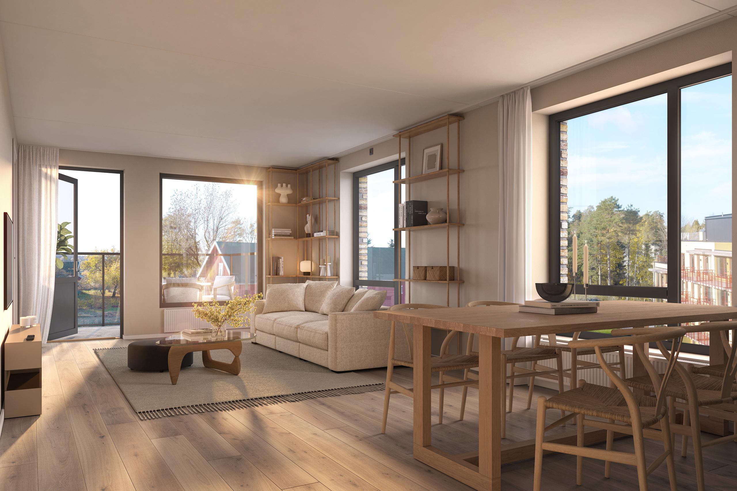 Solrik toppleilighet med fin utsikt og kveldssol