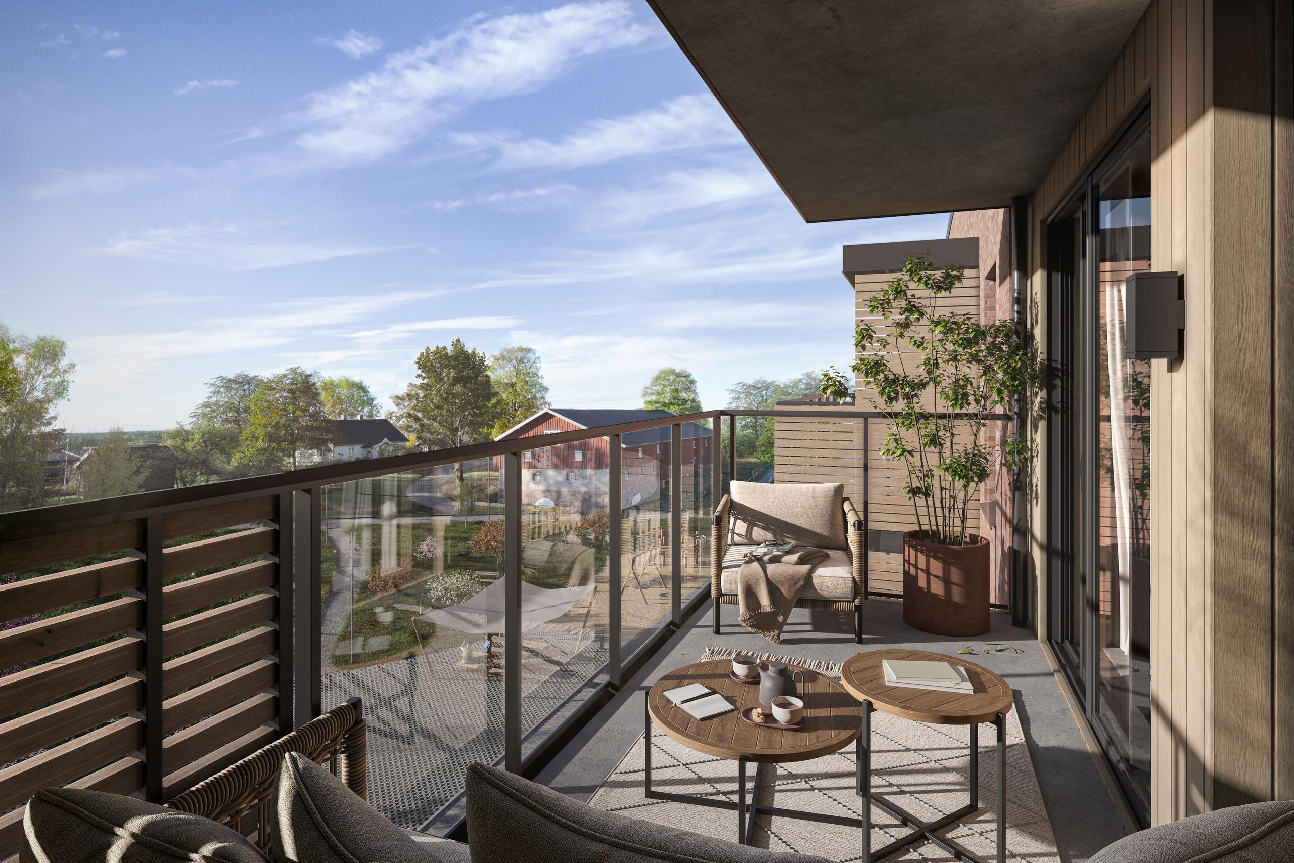 Fin utsikt fra toppleilighet i Tunet 3