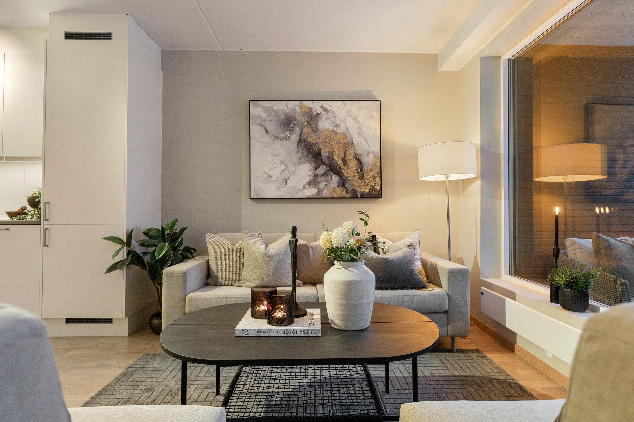 Illustrasjonsbilde fra leilighet med tilsvarende planløsning.