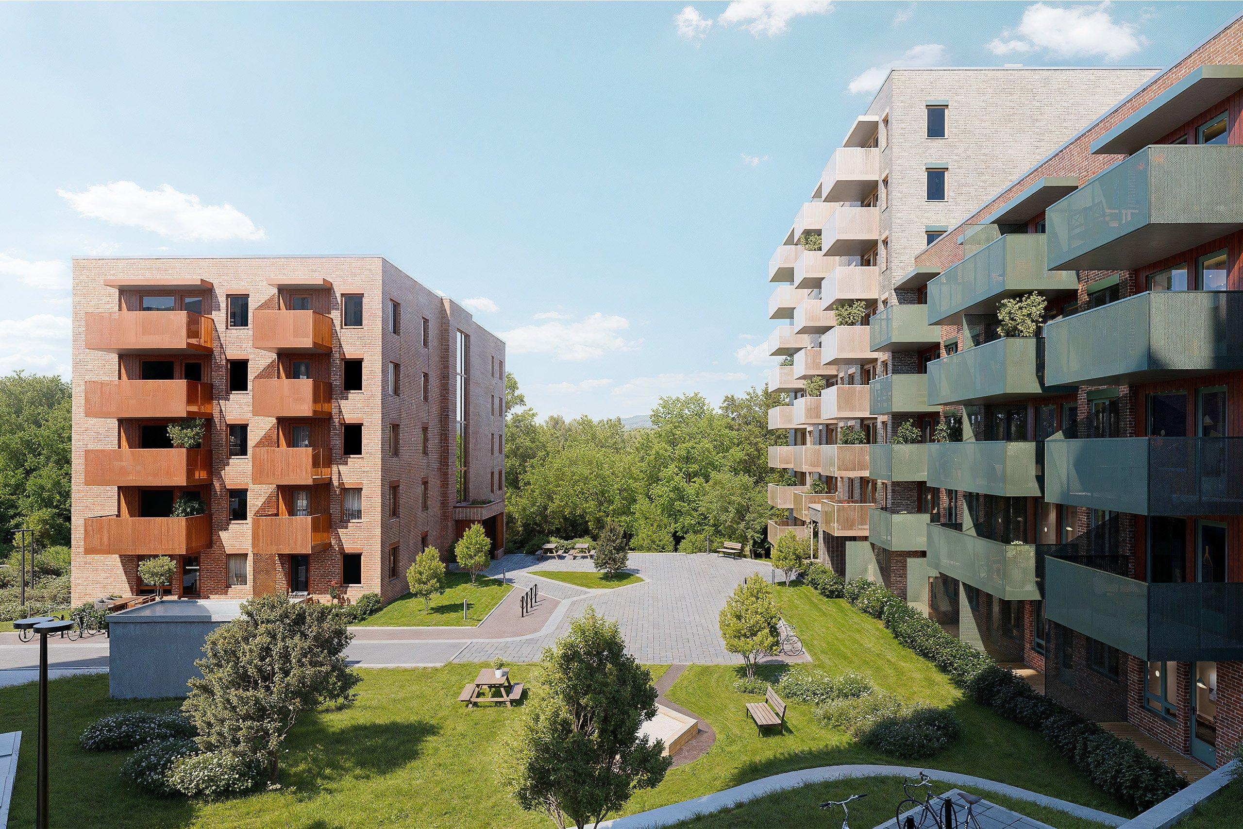 Gårdsrommet mellom husene