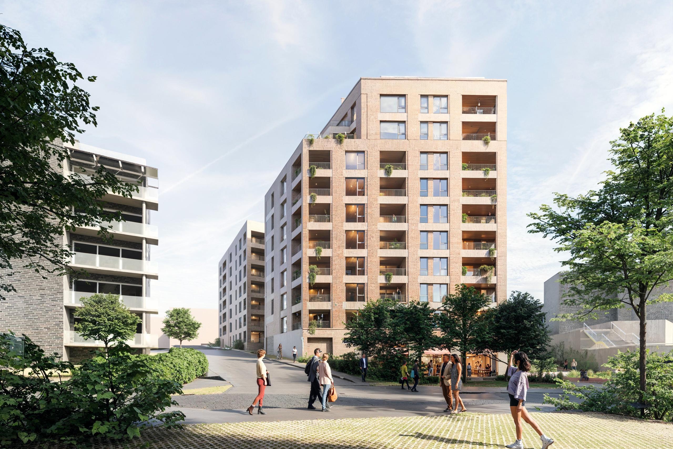 Tidligillustrasjon av Gunnar Schjelderups vei 9