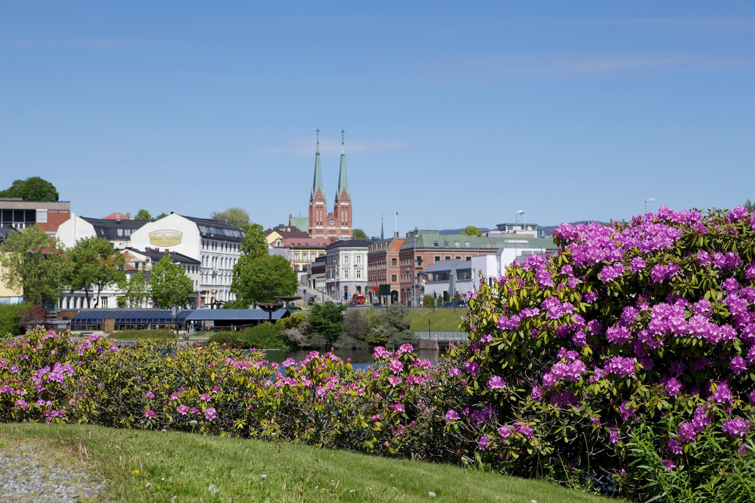 Det flotte Skien sentrum nært nye tomter i Bratsberg