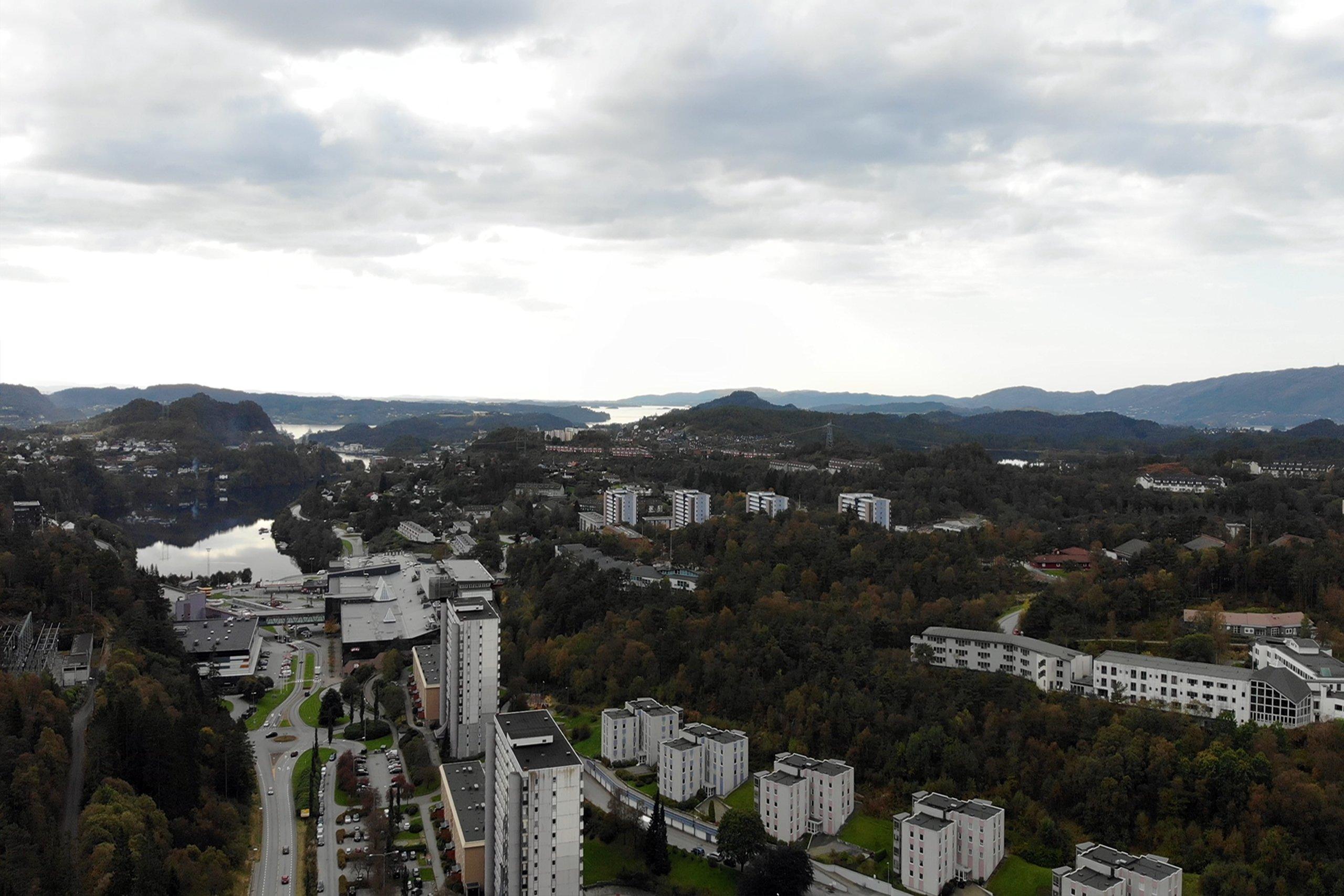 Oversikt over Lyderhorn i Bergen