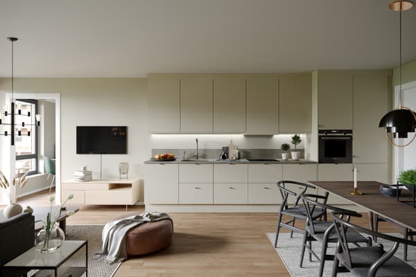 Fint Vedum kjøkken med Siemens hvitevarer inkludert