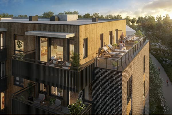 Toppleilighet med egen balkong og privat takterrasse