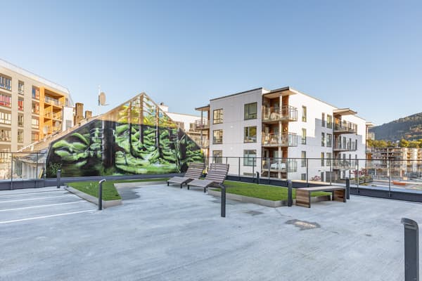 Oversiktsbilde av Damsgård Brygge